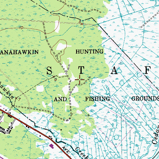 Topographic Map of Manahawkin Wildlife Management Area, NJ
