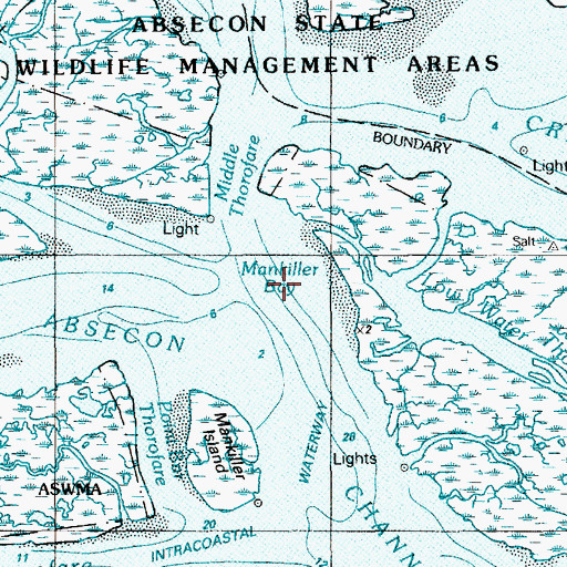 Topographic Map of Mankiller Bay, NJ