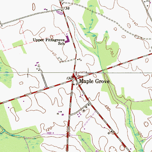 Topographic Map of Maple Grove, NJ