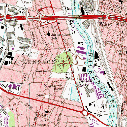 Topographic Map of Maple Grove Park Cemetery, NJ