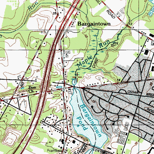 Topographic Map of Maple Run, NJ