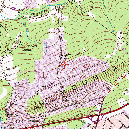 Topographic Map of Middlebrook Heights, NJ