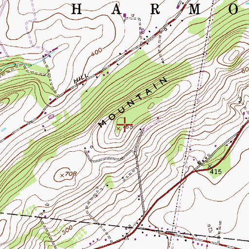 Topographic Map of Marble Mountain, NJ