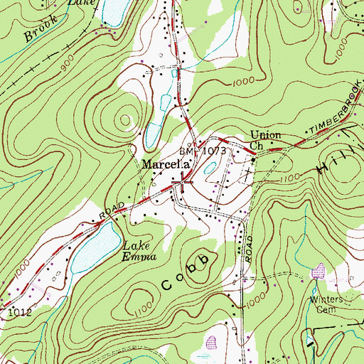 Topographic Map of Marcella, NJ