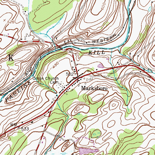 Topographic Map of Marksboro, NJ