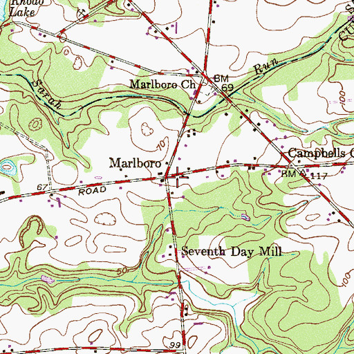 Topographic Map of Marlboro, NJ