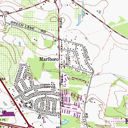 Topographic Map of Marlboro, NJ