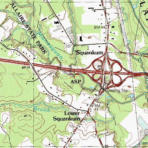 Topographic Map of Marsh Bog Brook, NJ