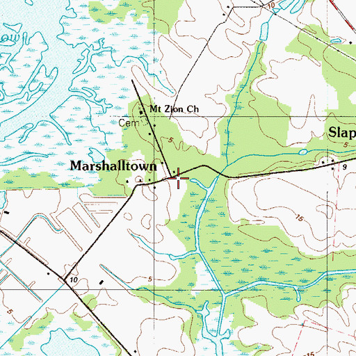 Topographic Map of Marshalltown, NJ