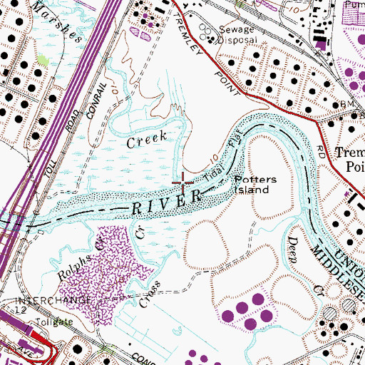Topographic Map of Marshes Creek, NJ