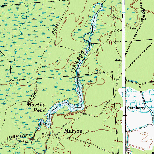 Topographic Map of Martha Pond, NJ