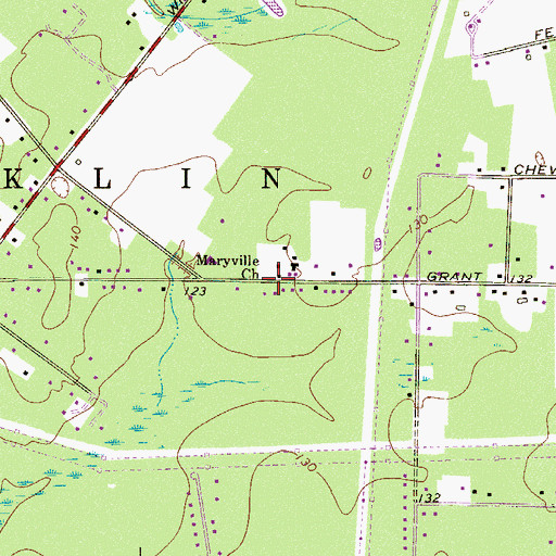 Topographic Map of Maryville Church, NJ