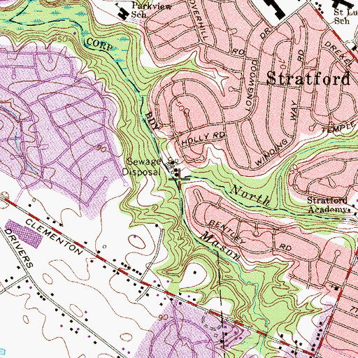 Topographic Map of Mason Run, NJ