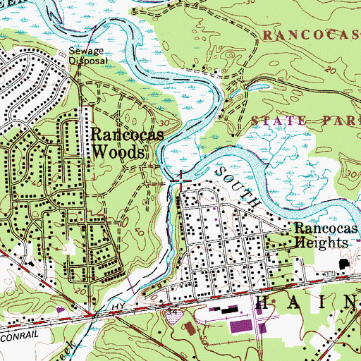 Topographic Map of Masons Creek, NJ