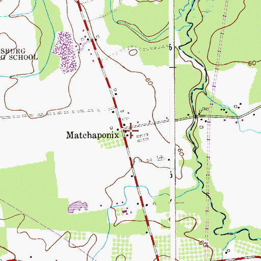 Topographic Map of Matchaponix, NJ