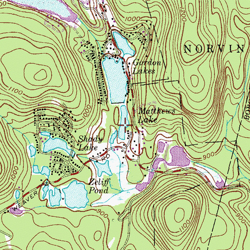 Topographic Map of Matthews Lake, NJ