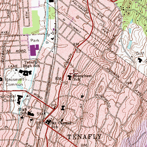 Topographic Map of Ralph S Maugham Elementary School, NJ