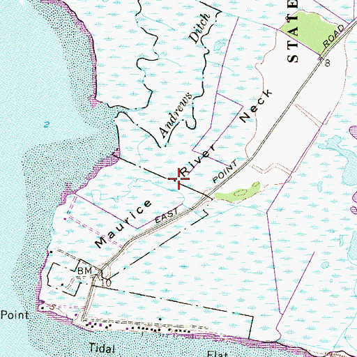 Topographic Map of Maurice River Neck, NJ