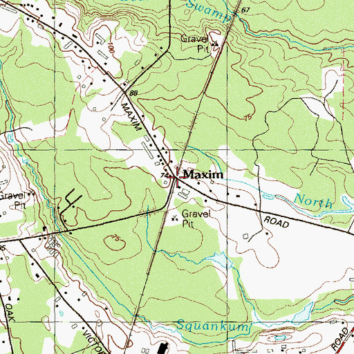 Topographic Map of Maxim, NJ