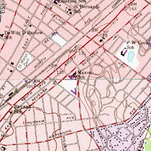 Topographic Map of Maxson Middle School, NJ