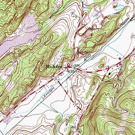 Topographic Map of McAfee, NJ