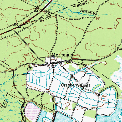 Topographic Map of McDonald, NJ