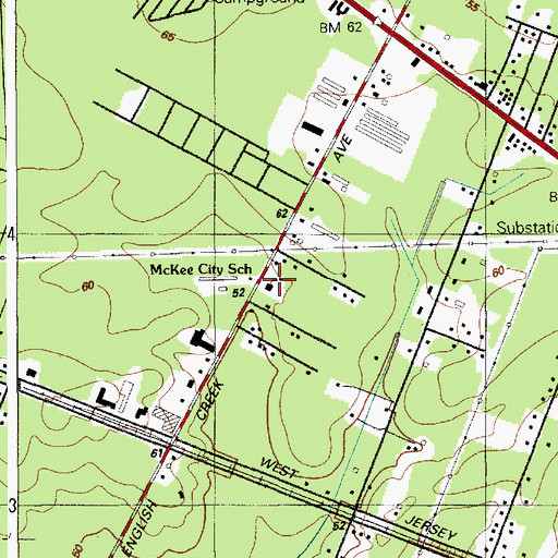 Topographic Map of McKee City School, NJ
