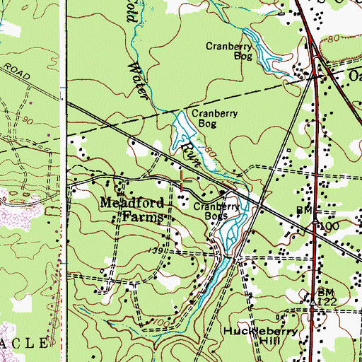 Topographic Map of Meadford Farms, NJ