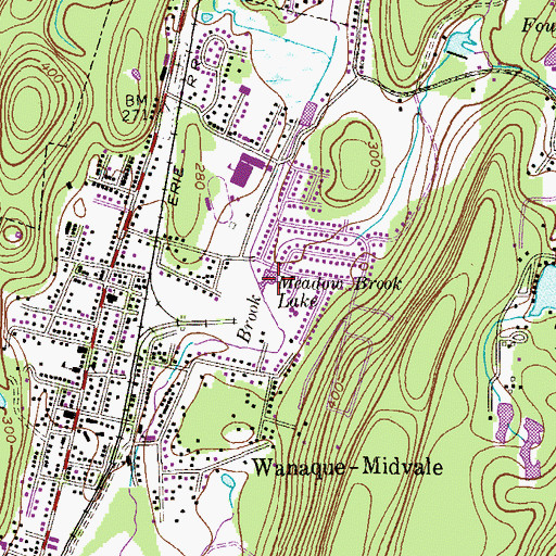 Topographic Map of Meadow Brook Lake, NJ