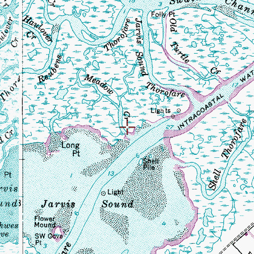 Topographic Map of Meadow Creek, NJ