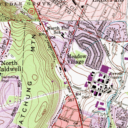 Topographic Map of Meadow Village, NJ