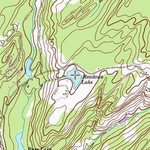 Topographic Map of Meadows Lake, NJ