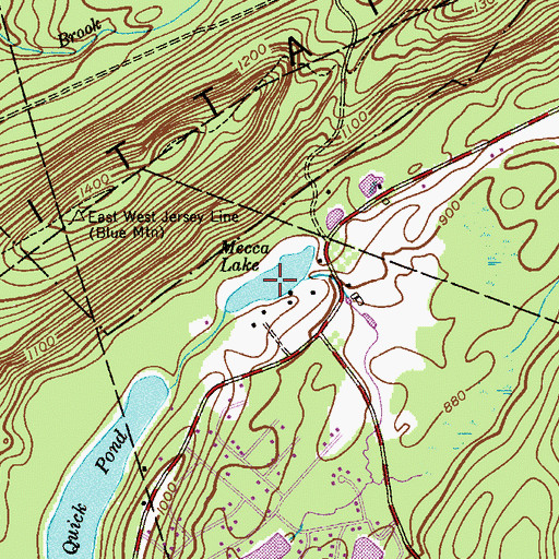 Topographic Map of Mecca Lake, NJ