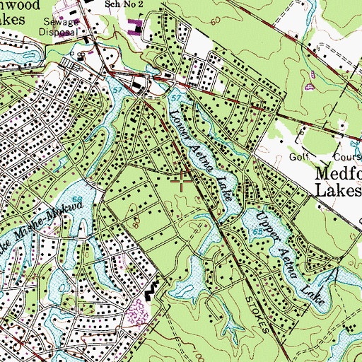 Topographic Map of Medford Lakes, NJ