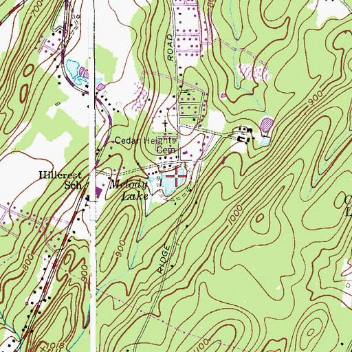 Topographic Map of Melody Lake, NJ