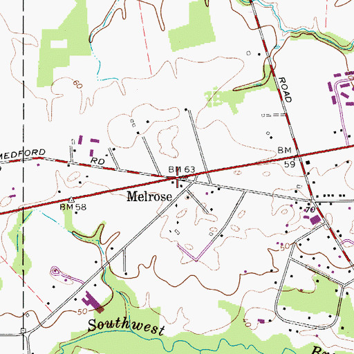 Topographic Map of Melrose, NJ