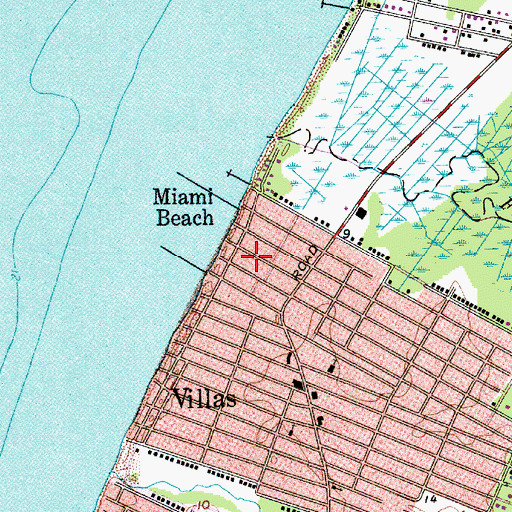 Topographic Map of Miami Beach, NJ
