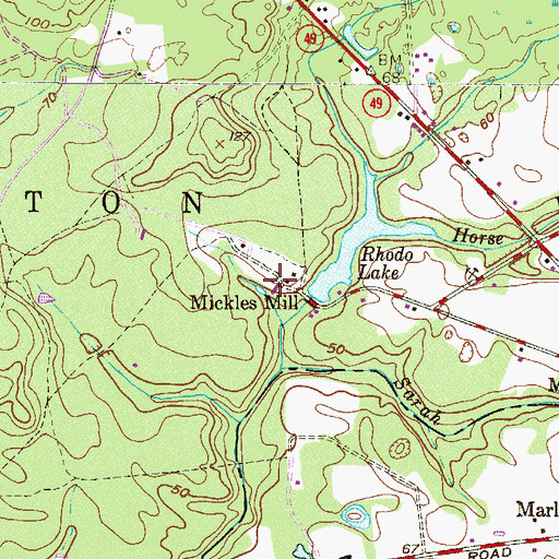 Topographic Map of Mickles Mill, NJ