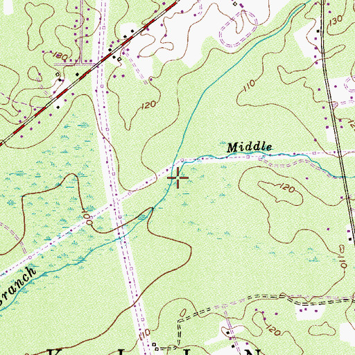 Topographic Map of Middle Branch Indian Branch, NJ