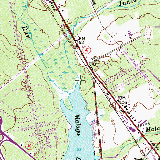 Topographic Map of Indian Branch, NJ