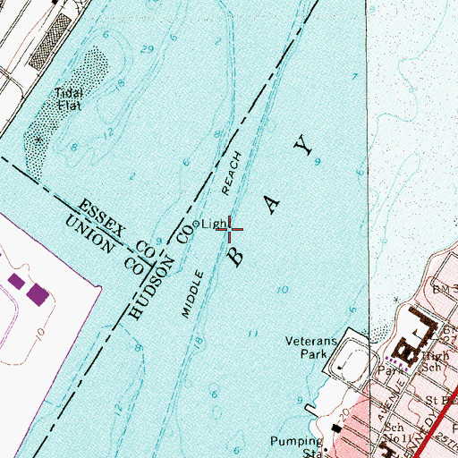 Topographic Map of Middle Newark Reach, NJ