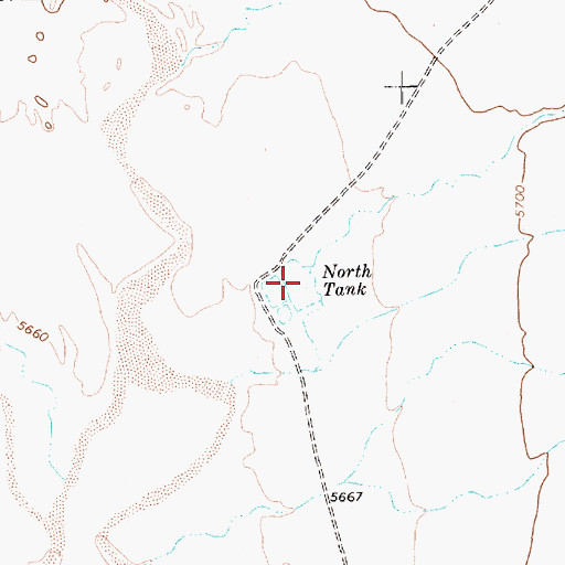 Topographic Map of North Tank, AZ