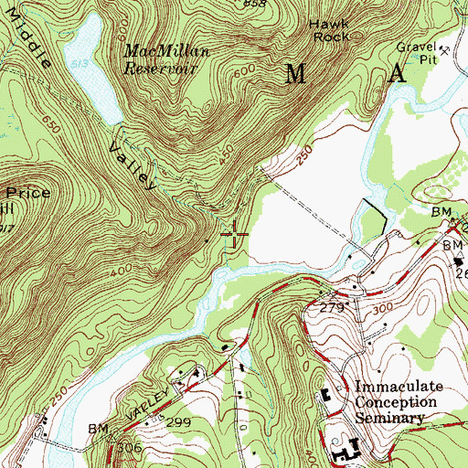 Topographic Map of Middle Valley, NJ