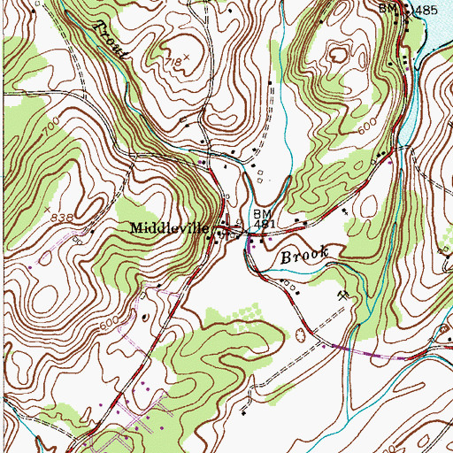 Topographic Map of Middleville, NJ
