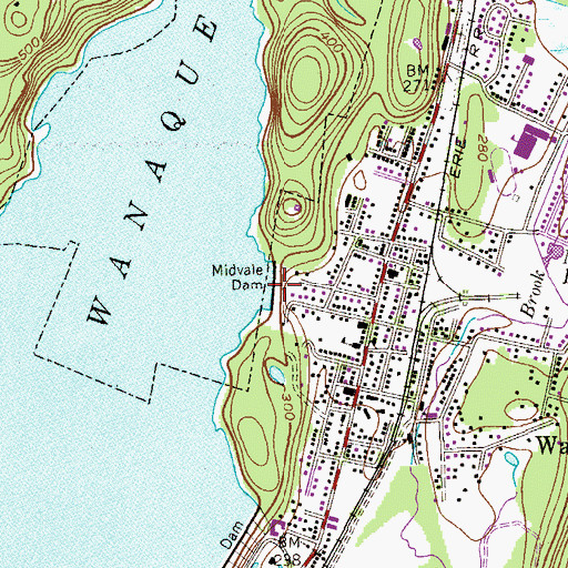 Topographic Map of Midvale Dam, NJ