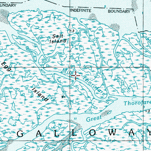 Topographic Map of Mile Thorofare, NJ