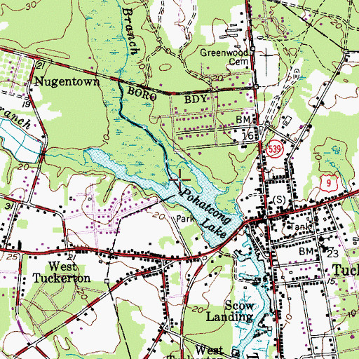 Topographic Map of Mill Branch, NJ