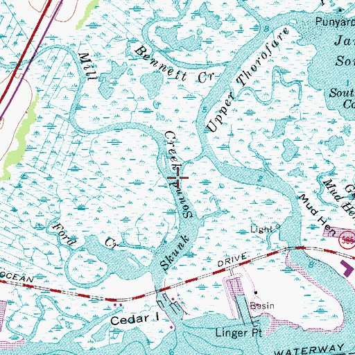 Topographic Map of Mill Creek, NJ