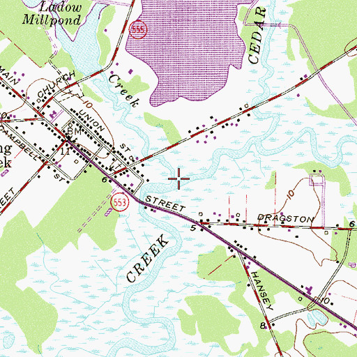 Topographic Map of Mill Creek, NJ