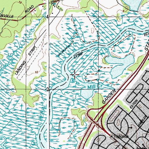 Topographic Map of Mill Creek, NJ